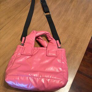 NWOT Zara Pink Puffy Quilted Tote/Crossbody Bag.